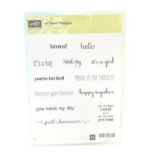 Stampin' Up! "A Dozen Thoughts" Cling Stamp Set Sentiments‎ 12-Piece